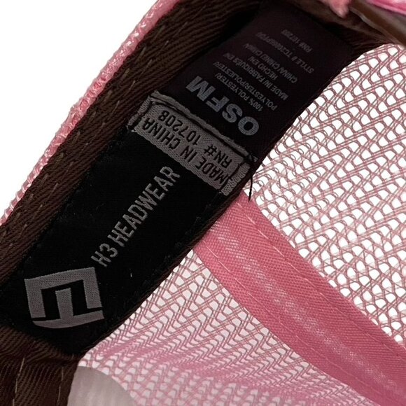 H3 Headwear Pink Trucker Hat Pink Floyd Dark side of the Moon Graphic One Size - Picture 5 of 8